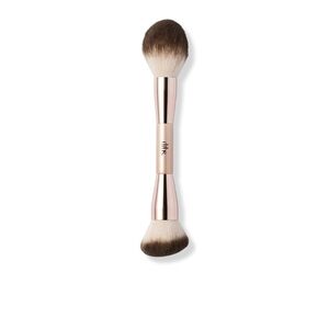 Dual-Ended Powder & Contour Brush - Rose Gold